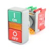 WITTKOWARE 22 mm built-in double button, IP65, NC/NO, ON green/lighting/off