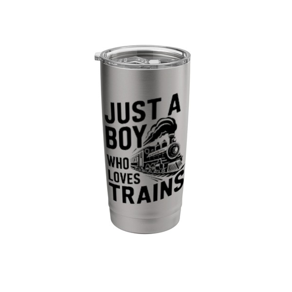 Just a Boy Who Loves Trains Funny Retro Steam Engine