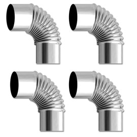 Takelablaze 4PCS Elbow Pipe 90 Degree Chimney 2.36" Stainless Steel Flue Extension Elbow Chimney for Outdoor Camping Wood Stove Camping Hot Tent Accessories