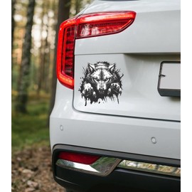 Peeking Wild Wolf with Paws Decals for Car, 3D Popping Wolf with Black and White, Wolf Claw Graphic Decal, Wolf Motif, Decals for Men Boys, Suitable for Car Vehicle Bike Van RV (Monochrome)