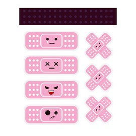 Yourkar Car Bandage Decal, Funny Cute Auto Cartoon Bandage Stickers with 2 Shapes, Waterproof Decorative Band-Aid Sticker Universal for Most Vehicles, Car Accessories for Decor (Pink)