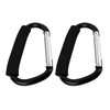 2 Pack Heavy Duty Locking Carabiner Clips, Large Aluminum Buggy