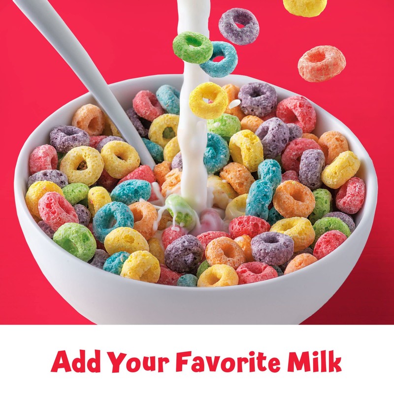 Kellogg's Froot Loops Cold Breakfast Cereal, Fruit Flavored, Breakfast Snacks