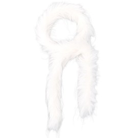 CABODYALS 78.74 Inch White Faux Fur Ribbon Shaggy Plush Fuzzy Precut Strips Soft Artificial Fluffy Furry Strip Roll Sewing Trim for Sewing Making Costume Clothes Home Decor Cosplay Christmas Diy Craft