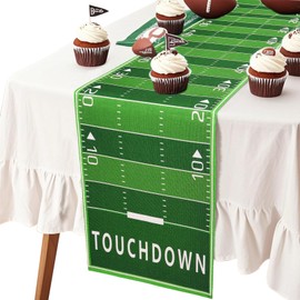 Football Touch Down Table Runner,American Football Court Table Runner,Touch Down Football Birthday Party Decorations for Kitchen Dining Home Table Football Themed Party Supplies (13 X 72 Inch)