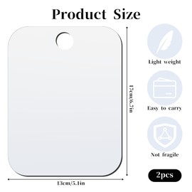 Aphumedc 2Pcs Small Shower Mirror Fogless for Shaving, 6.7 × 5.1 inch Fogless Acrylic Mirrors for Wall Hanging, Portable Handheld Travel Camping Mirrors, Shower Makeup Shave Mirror for Men