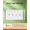 TREEWELL 2-Pack Quad Toggle Light Switch Cover Plate, White Decorative
