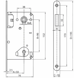 KOTARBAU® BB Magnetic Mortice Lock + Strike Plate Reliable Method for Closing Doors Magnetic