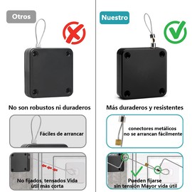 2 Piezas Cierre de Puerta con Sensor Automático, Cierrapuertas con Cordón, Fácil Instalación Adhesiva sin Taladrar, Fuerza de Tracción es 800 kg, Ideal para Residenciales, Ventana, Baño, Negro