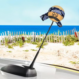 Coolballs Cool Dude Ese with Bandana Car Antenna Topper/Mirror Hanger/Dashboard Buddy (Blue Bandana)