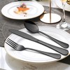 LIANYU 36-Piece Black Silverware Set with Steak Knives, Stainless Steel