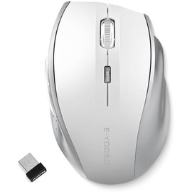 TERPORT F11 Mouse Inalámbrico 2.4 G, Ratón Ergonómico de 4800 DPI 6 Botones, Mouse Oficina Receptor USB, 5 Niveles de DPI Ajustable, Portátil Ratón