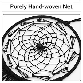 WisePoint Dream Catcher, Handwoven Dream Catcher Kit Wall Hanging Decorations Ornaments with Feathers and Beads Pendant, Wall Decor Dream Catchers for Bedroom and Living Room (black + white)