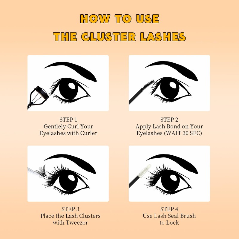 RITALASH 384PCS 4 Style Cluster Lashes Book Individual Lashes Clusters