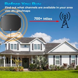 TV Antenna for Smart TV, 700+ Miles Range Digital TV Antenna Indoor,TV Antenna for Local Channels Best Rated 2024 Support HD 4K 8K1080p All TV's - Amplifier Signal Booster & Thick Cable