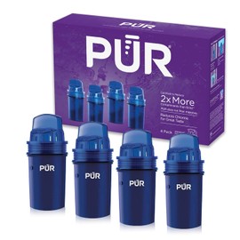 PUR Water Pitcher & Dispenser Replacement Filter 4-Pack, Genuine PUR Water Filter, 2-in-1 Powerful and Faster Filtration, 8-Month Value, Blue (PPF900Z4)
