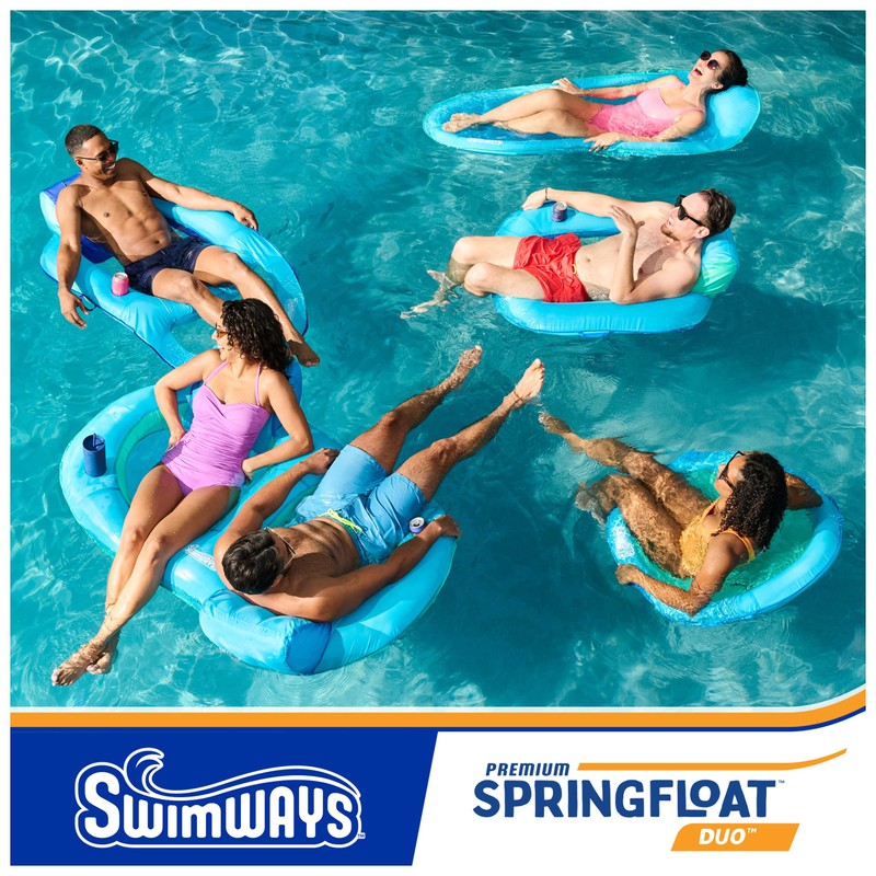 SwimWays Spring Float Premium Duo, Pool Chair Fits 2 Adults,