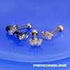 PIERCINGLINE Titanium Ear Piercing with Internal Thread | 3 Crystal