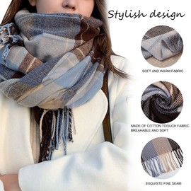 Scarf for Women - Winter Tartan Scarf Long Scarves Plaid Warm Shawl Wraps Blanket Scarf for Ladies Tassel Shawl Long Stole