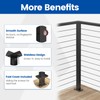 Muzata Black Corner Cable Railing Post 42 Inch 42"x2"x2" T-drilled