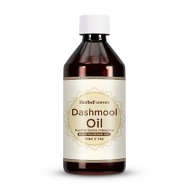 Herbsforever Dashmula Oil | Ayurvedic Massage Oil for Vata Balance, Non-GMO | Vegan, Natural Herbal Formula, Soothes & Nourishes Skin | Traditional Remedy, 7.11 fl oz (210 ml)