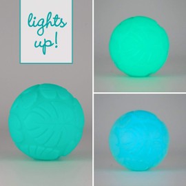 INFANTINO Activity Ball Set Music & Lights - 4 Colourful, Bouncy, & Multi-Textured Balls for Fine Motor Development for Little Hands, BPA free
