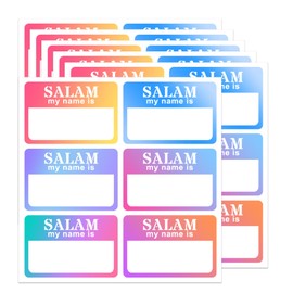 Salam My Name is Labels Hello My Name is Stickers 2 x 3 Inch - Name Labels Tags Sticker Labels for Themed Party Family Home School Office Conferences 120 Pcs