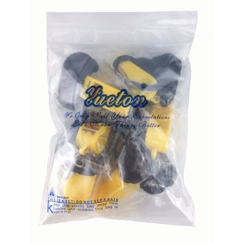 yueton Plastic Coach Whistles with Lanyard, Pack of 6 (Yellow)
