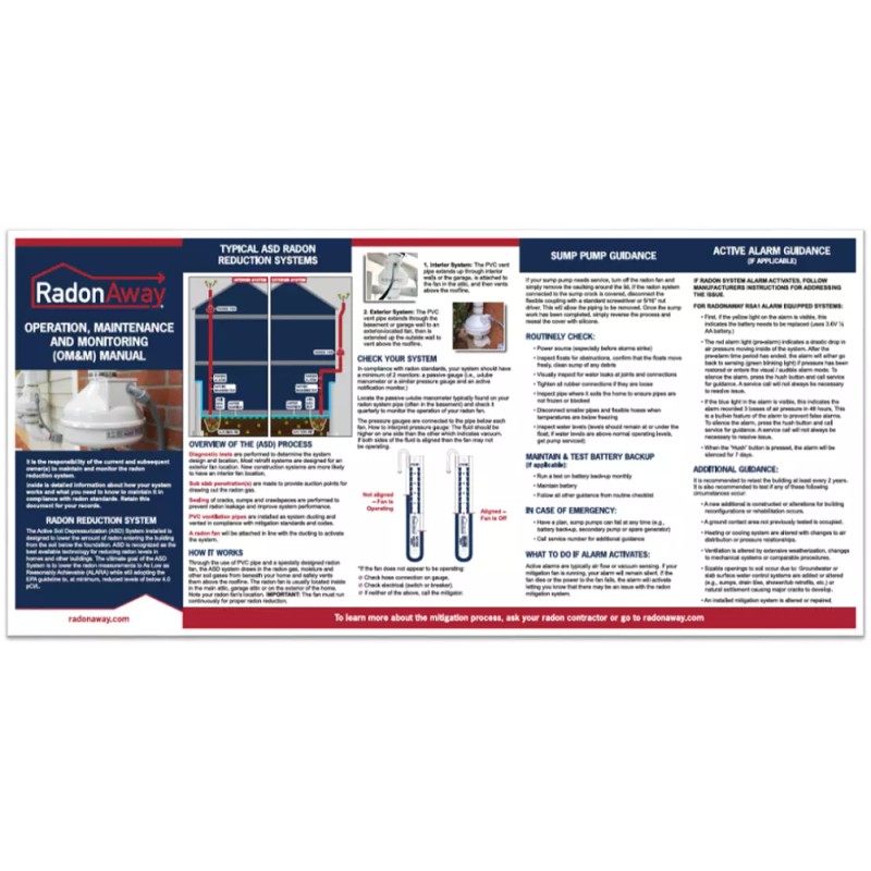 RadonAway 6.5" Radon System Monitor Easy-To-Read U-Tube Manometer W/ Tubing