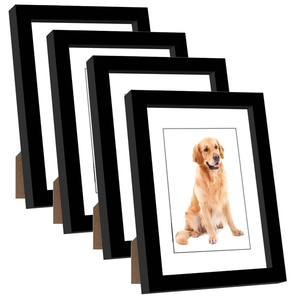 5x7 Picture Frame Set of 4, Matted to Display 5x7