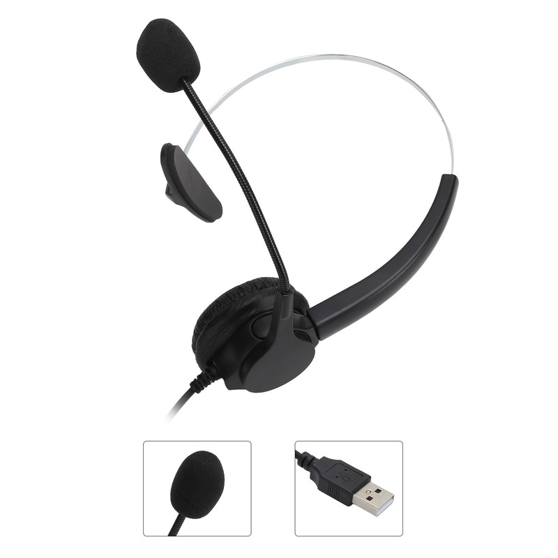 USB Headset with Microphone Noise Reduction Audio Control for Business