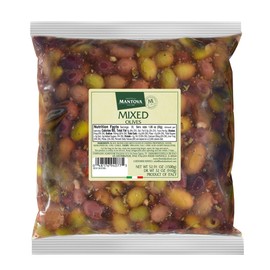 Mantova Mixed Olives in a Mild Brine with Herbs and Spices, 52.91 oz. (3.3 lb.) (Pack of 1), Product of Italy, Non-GMO, Gluten-Free, Cholesterol-Free, Vegan-Friendly, Paleo-Friendly
