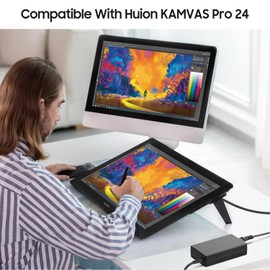 KFD 19V AC/DC Adapter Compatible with Huion Kamvas Pro 24 Pro24 (4K) GT2401 27 Pro27 GT2701 UHD Graphics Drawing Tablet Creative Pen Display Power Supply Cord Cable Battery Charger