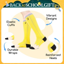 Zmart Crazy Silly Socks - Funny Teacher Socks for Women Girl, Wacky Pencil Gifts for Teen Girls, Back to School Gifts