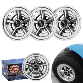 Golf Cart SS Wheel Covers Hubcaps, 8 Inch Chrome Golf Cart Hub Caps Snap-on Installation (Set of 4), Fits EZGO Yamaha Club Car