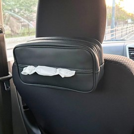 QueensCity Car Tissue Case, Car Tissue Case, Car Tissue Hanging, Sun Visor, Tissue Holder, Tissue Cover, Car Accessories, Convenient Goods, Storage (Black)