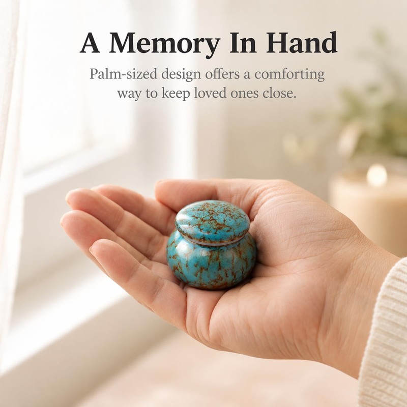 Small Ceramic Keepsake Urn, 1.6'' No Leak Mini Urns with