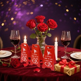 3Pcs A Little Sign to Say I Love You,Mini Sign Valentine's Decoration Anniversary Present,Funny Love Gift,Cute Birthday, Christmas, Wedding Gift for Girlfriend, Wife, Fiancee