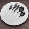Matte Black Silverware Set with white handle, Bysta 5-Piece Stainless