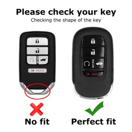 HOUTIAN 2-Pack for Honda Key Fob Cover with Keychain Key Case Fit for 2023-2025 CR-V,2022-2024 Civic,2023-2025 Accord,2023-2024 HR-V,2023-2025 Pilot Accessories