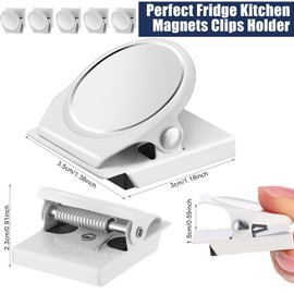 Tenceur 54 Pcs Metal Magnetic Clips Heavy Duty Refrigerator Whiteboard Magnet Clip for Office Classroom Teacher School Locker Supplies(White)