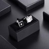 HooAMI Cufflink Box Tie Clip Bar Gift Box Black Jewelry