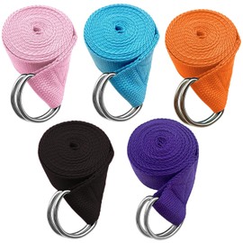 5 Packs Yoga Exercise Adjustable Straps With Durable D-Ring Buckle Loop For Pilates & Gym Workouts Yoga Fitness Hold Poses, Stretch, Improve Flexibility & Maintain Balance, Daily Stretching, 6ft