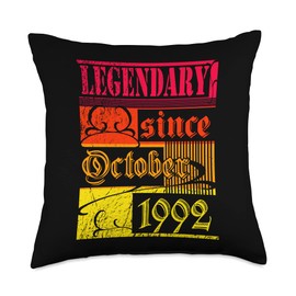 30th Birthday Legendary since October 1992 Vintage Retro Throw Pillow