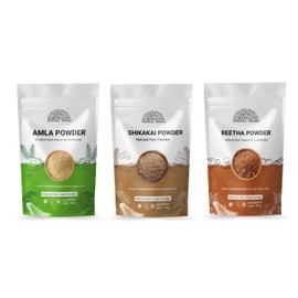 Hair Care Combo Amla, Reetha & Shikakai Powders, (Each 114g) Herbal Hair Pack, Ayurvedic Powders for Hair Growth, Scalp Health