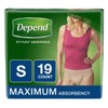 Small Maximum Absorbency Depends Fit Flex Underwear,19 count