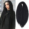 Black Wool Dreadlock Extensions - Handmade Black 22 Inches Double