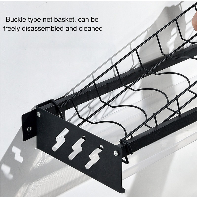 Kitchen Wall Mounted Tableware Holder Drain No Punching Drainage Flatware