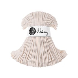 Bobbiny Rope Yarn, 3 mm x 100 m, Macrame Rope, Natural