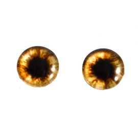 10mm Brown Teddy Bear Glass Eyes Doll Irises for Art Polymer Clay Taxidermy Sculptures or Jewelry Making Set of 2